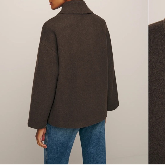 NWOT Reformation Rocky Oversized Shirt Jacket in Nutella - Picture 2 of 6